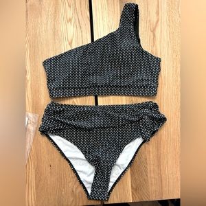 One Shoulder Polka Dot Bikini - M